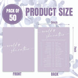 50 Sheets Purple Bridal Shower Game Cards Double Sided Party Game Activity Cards For Would She Rather Wedding Bridal Shower Bachelorette Party Games Supplies