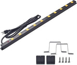 10 Outlet Heavy Duty Metal Power Strip 6FT 1000J Surge Protector Black
