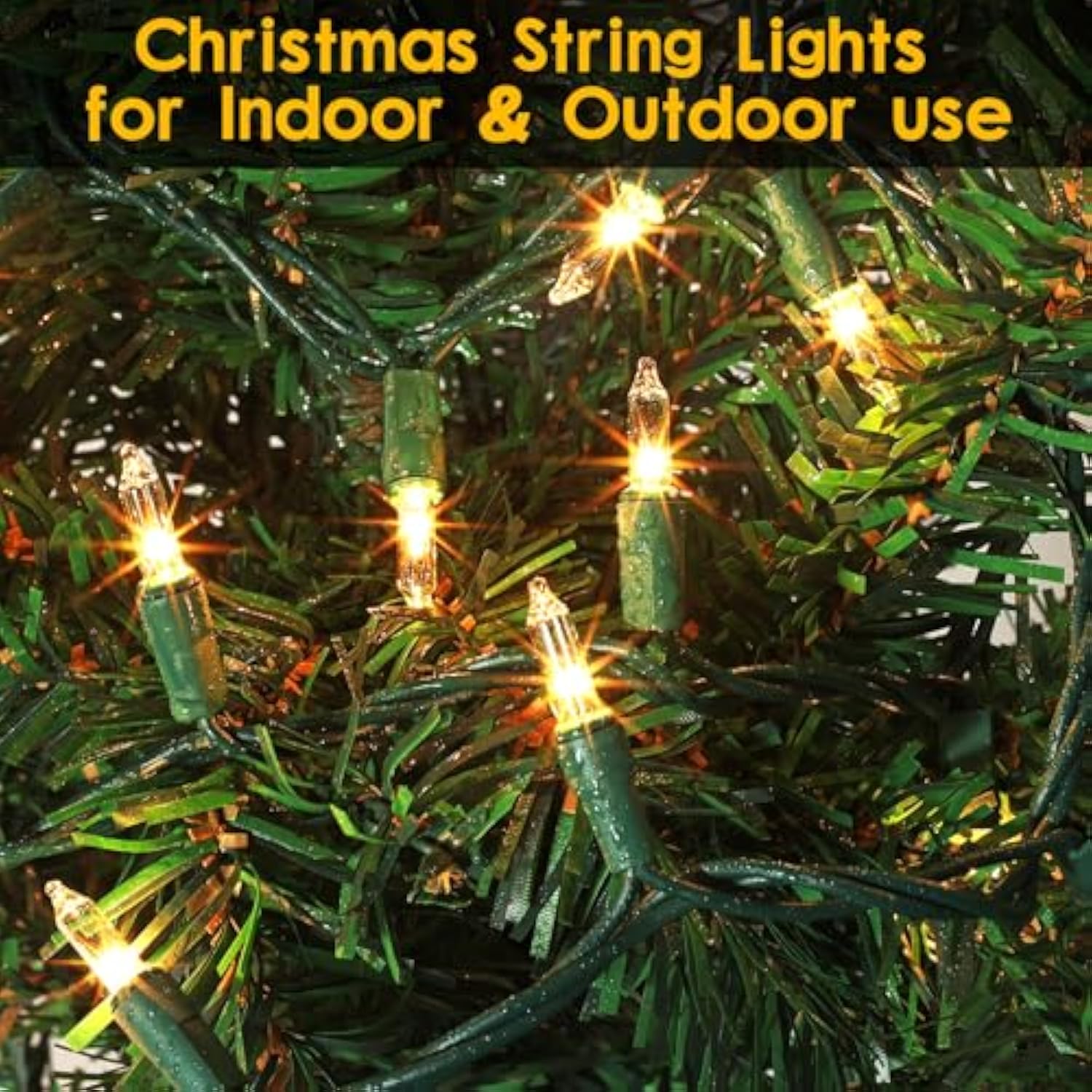 21Ft White Christmas String Lights Indoor?Warm White 100 Count String Lights Plug In, Mini Xmas Lights Outdoor Clear Whi