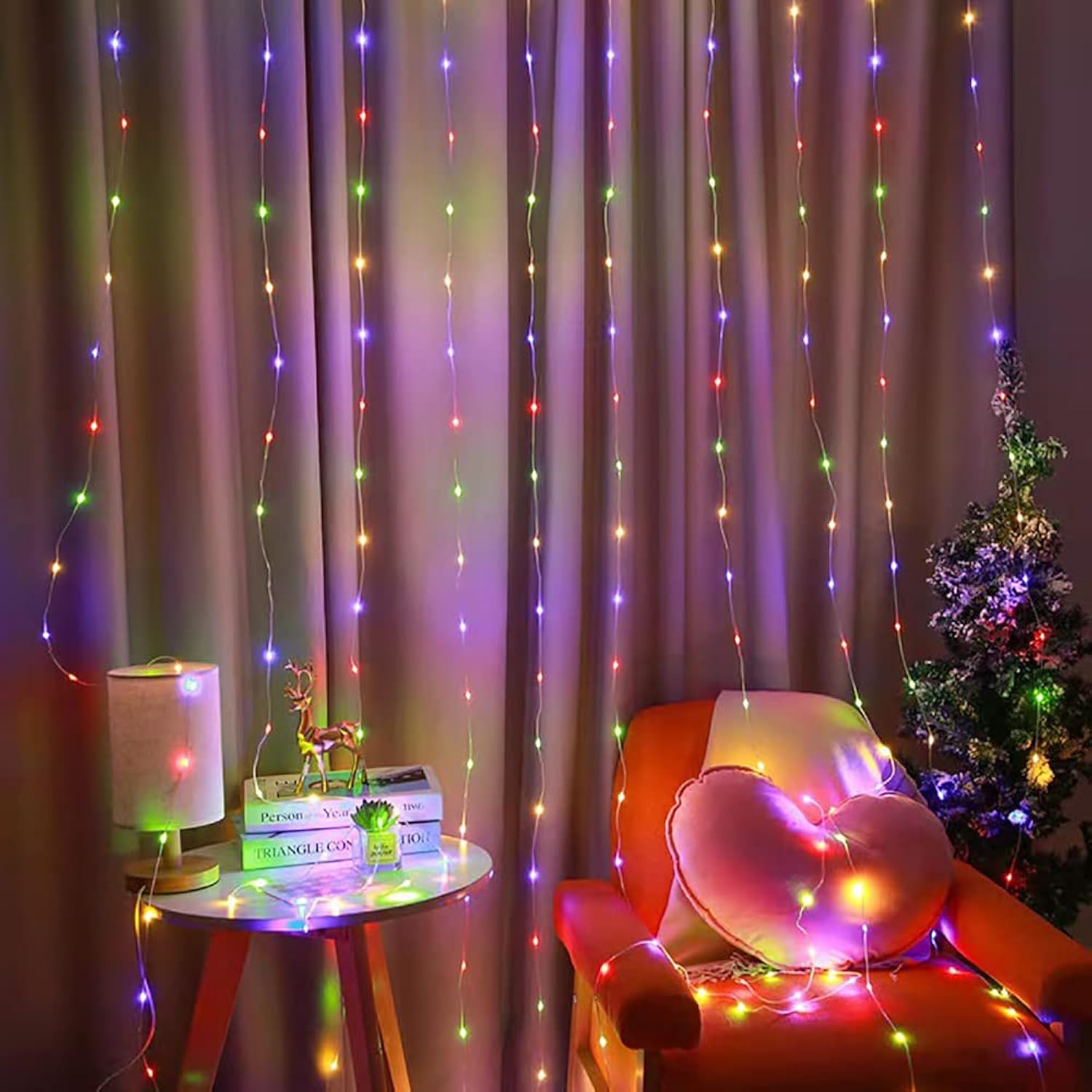 Curtain String Lights, Waterproof Copper Wire Curtain Lights With Control, 8 Modes Usb Fairy Lights Plug In Good For Wed