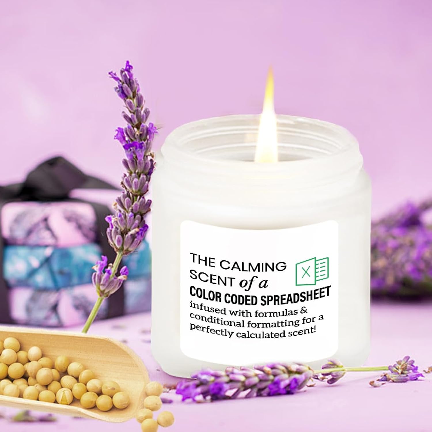 Accountant Gifts Scented Candle Lavender - Spreadsheet Gifts Funny For Women Men Cpa Gift For Coworker Boss