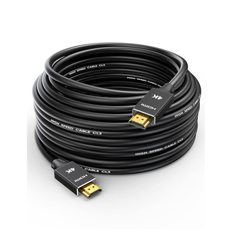 4K Long Hdmi Cable 25 Ft, 18Gbps High Speed In-Wall Cl3 Rated Hdmi Cord 2.0, 4