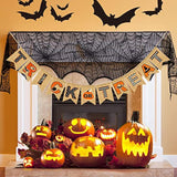 Halloween Happy Trick or Treat Burlap Banner Hanging Garland Fireplace Party Decor