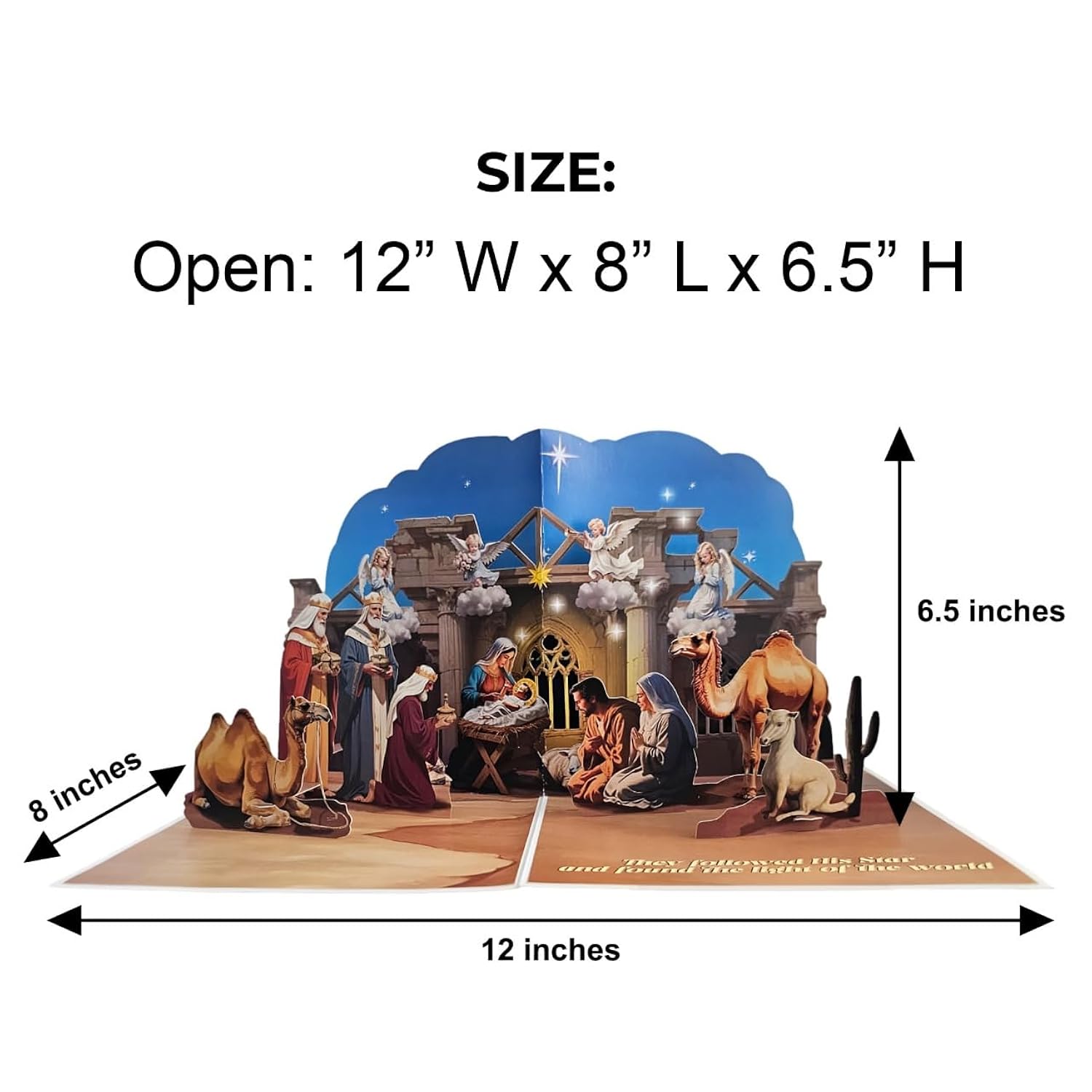 Three Kings Nativity 3D Pop-Up Card – Epiphany Religious Keepsake With Wise Men, Jesus Mary Joseph – Faith-Inspired January Holiday Card – 6 X 8 With Notecard