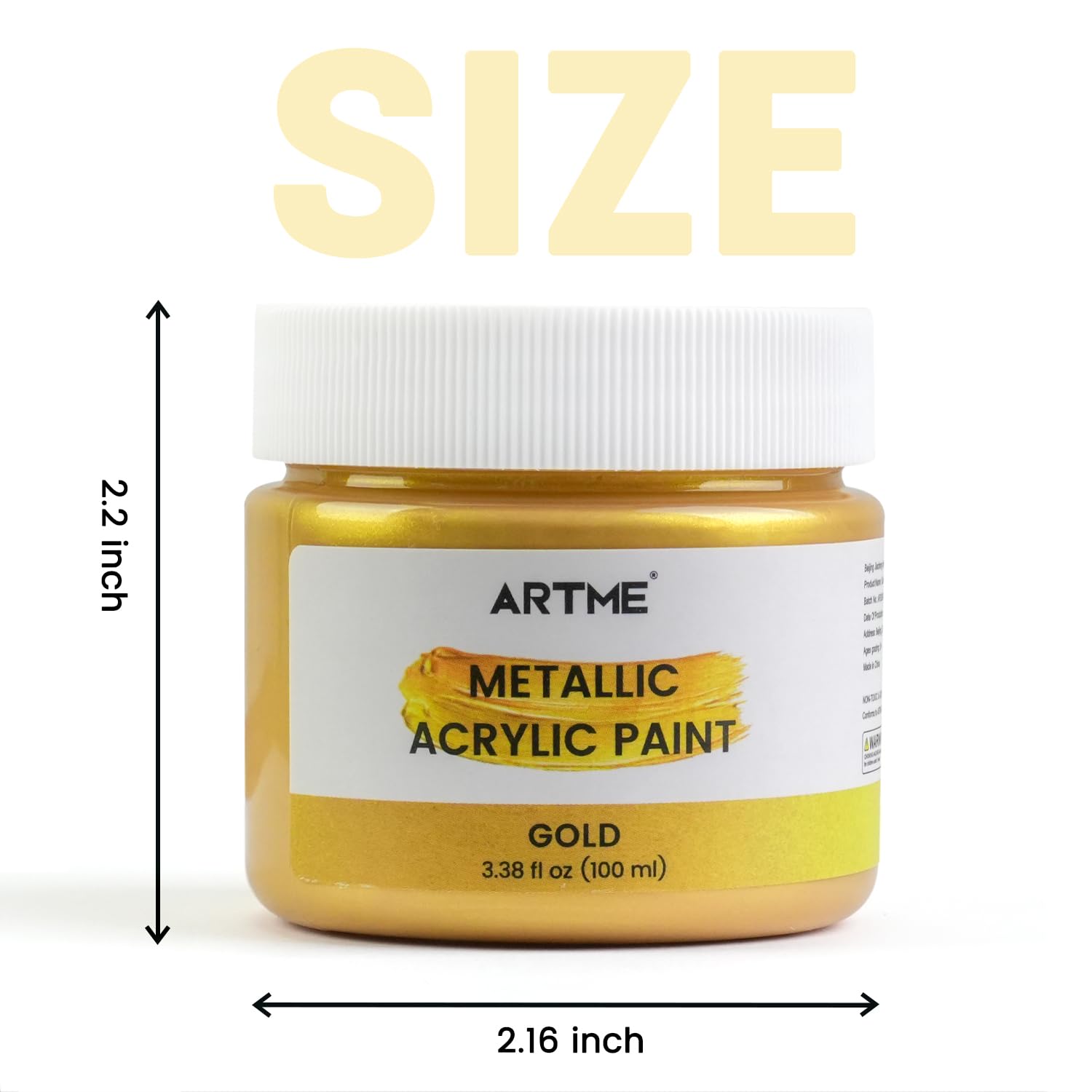 Acrylic Paint Metallic Gold, 100Ml Gold Leaf Paint For Art Painting, Hand-Crafts, Non-Toxic, Non-Fading Gold Paints Ideal For Canvas, Wood, Fabric, Ceramic, Stone Craft Supplies