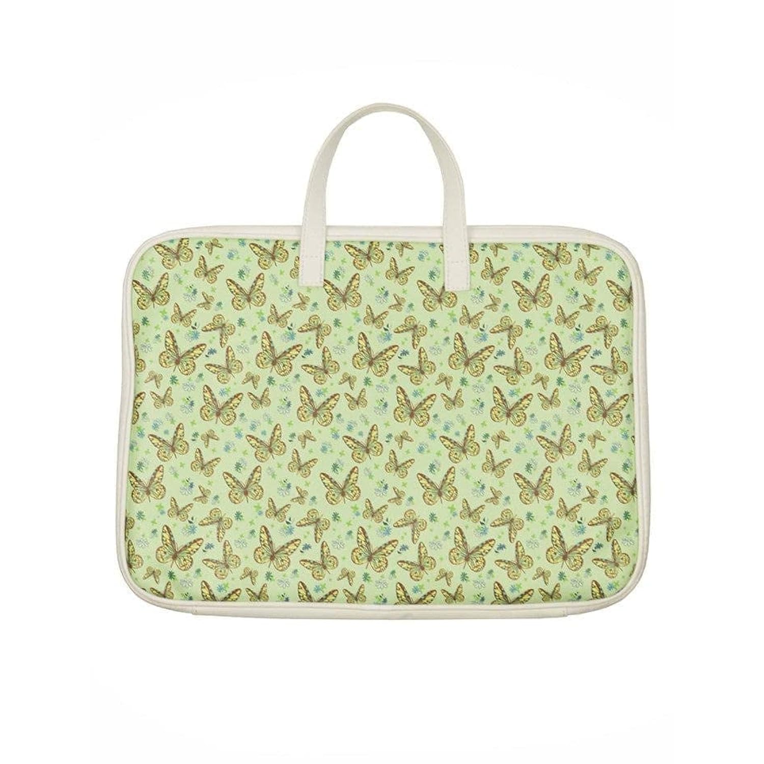 Cases - Sage Butterfly Protective Laptop Sleeve Bag, Compatible With 16" Computers | Butterflies, Green, Trendy - Durable, Lightweight, Mesh Pockets, Women Owned Small Business