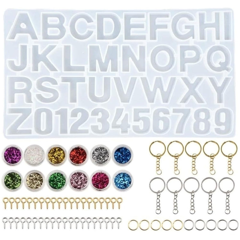 Reversed Silicone Number Alphabet Resin Molds,Letter Molds For Resin Casting,Letter Jewelry Making Diy Craft Casting For Keychains And Pendants