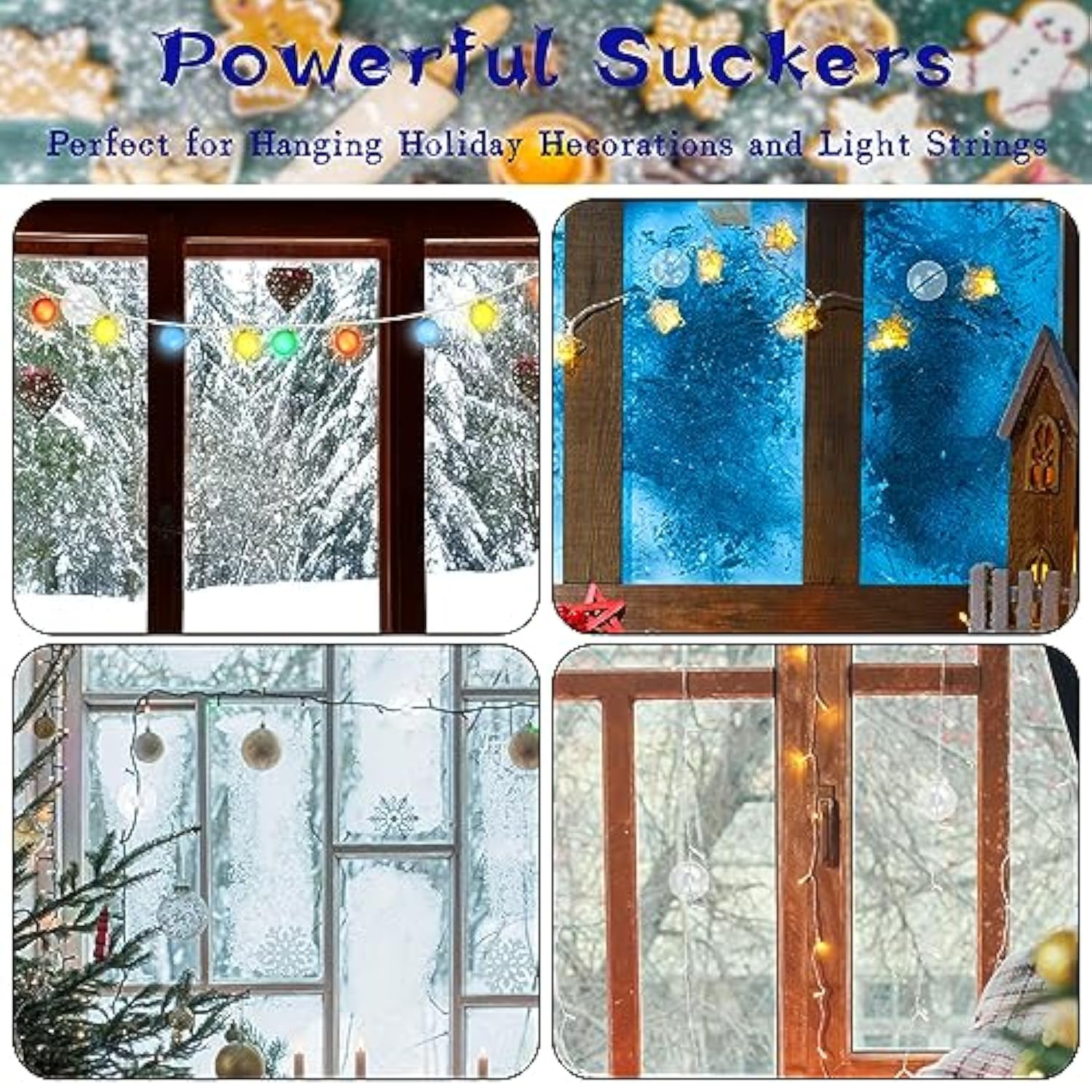Christmas Light Suction Cups Christmas Lights String Suction Cup Holiday Light String Hooks Holders Light Caddy Window Glass Suction Cup Clips For Seasonal Lights & Xmas Decorations (100 Pcs)