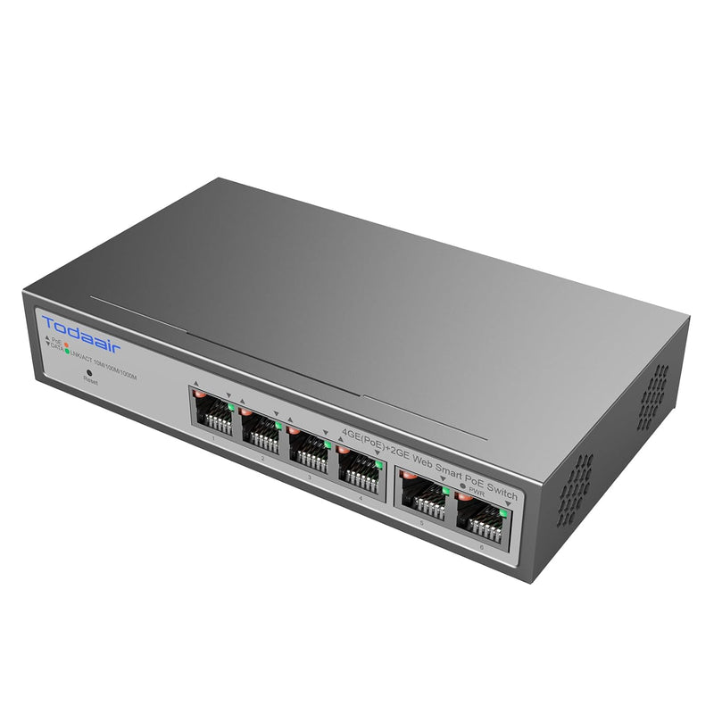 6 Port Gigabit Poe Switch | Managed Switch | Easy App Managed | Plug & Play |