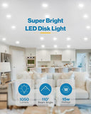 12 Pack 5/6 Inch LED Disk Lights 6000K Daylight Dimmable Flush Mount Fixtures