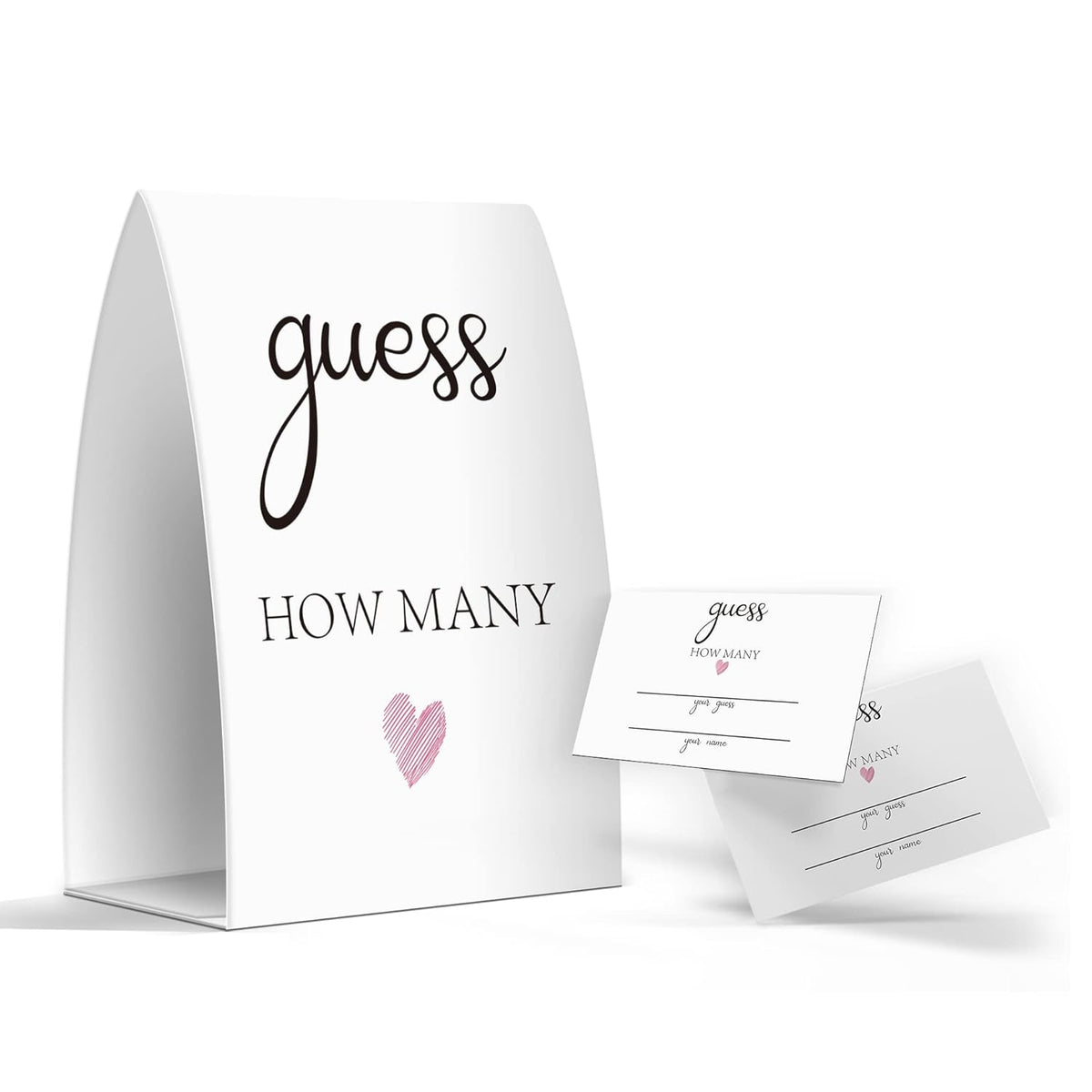 How Many, Bridal Shower Decorations, Bridal Shower Games - One Sign And 50 Cards(Many021)
