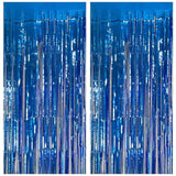 2 Pack Blue Party Decorations Ocean Party Decor Supplies Blue Party Streamers Birthday Decorations Tinsel Foil Fringe Curtains Photo Booth Props Celebration Decorations