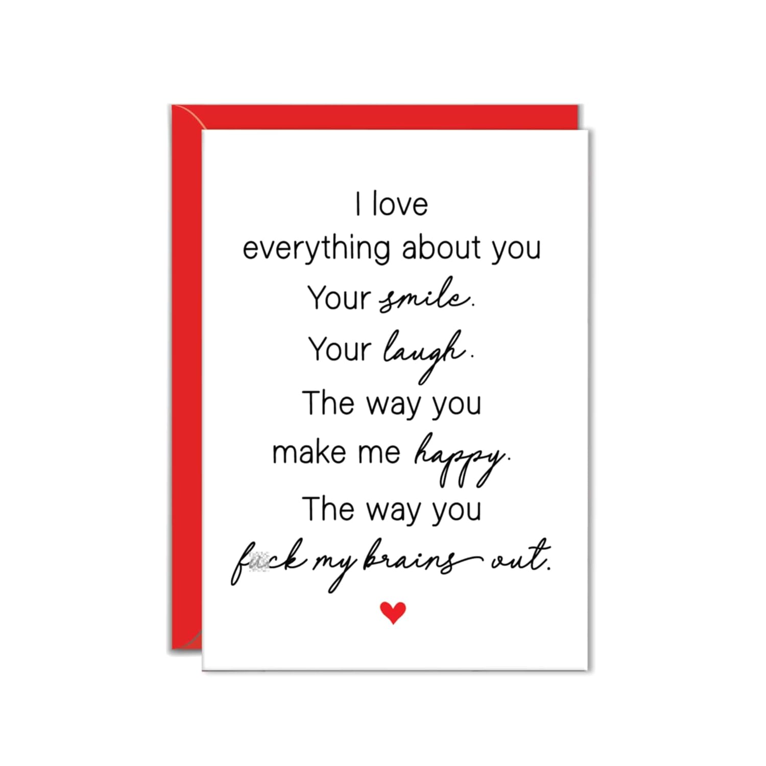 | Naughty Anniversary Card For Him Her, Sexy Birthday Card For Boyfriend Girlfriend, Dirty Valentine'S Day Card For Men, Adult Humor Raunchy Card (Brains Out)