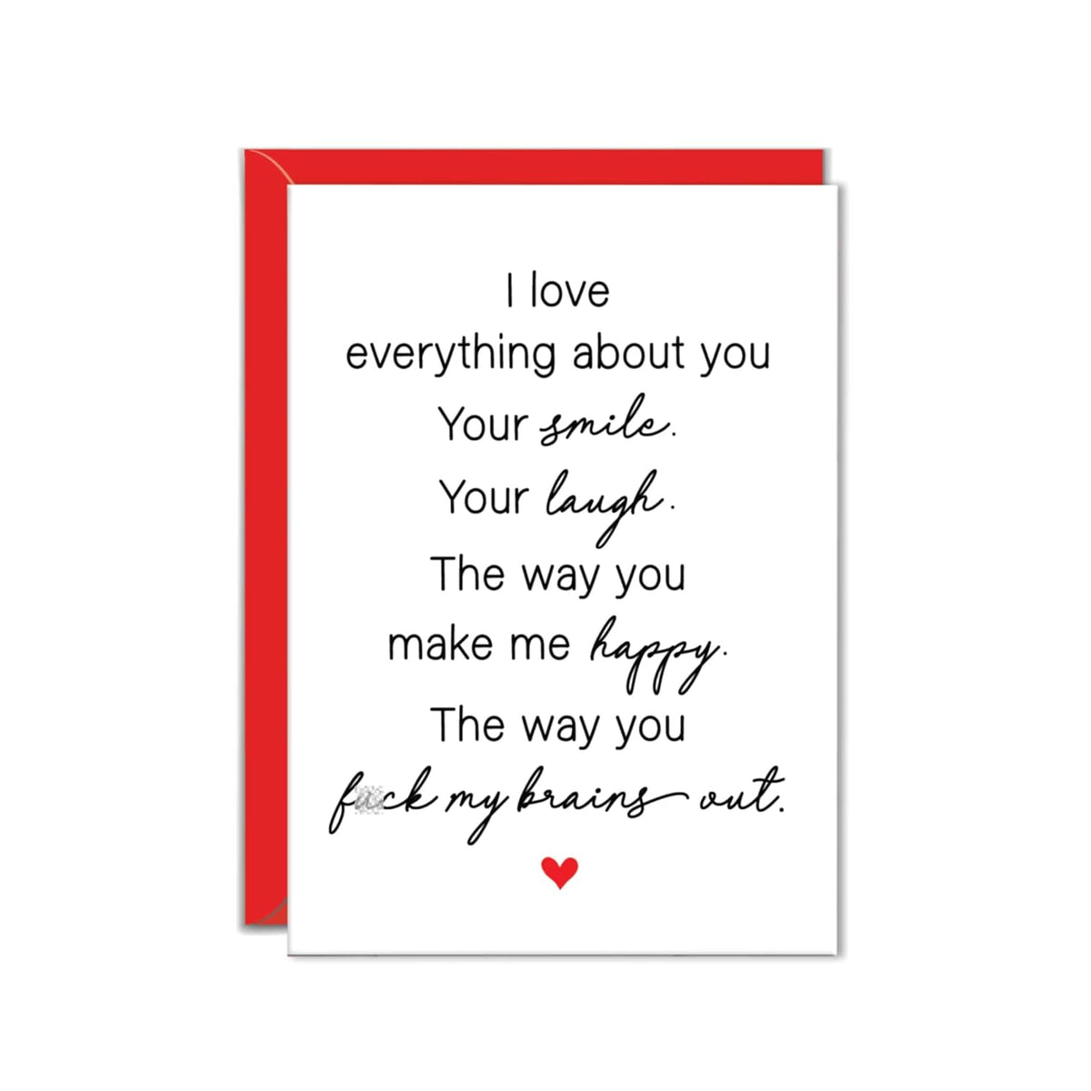 | Naughty Anniversary Card For Him Her, Sexy Birthday Card For Boyfriend Girlfriend, Dirty Valentine'S Day Card For Men, Adult Humor Raunchy Card (Brains Out)