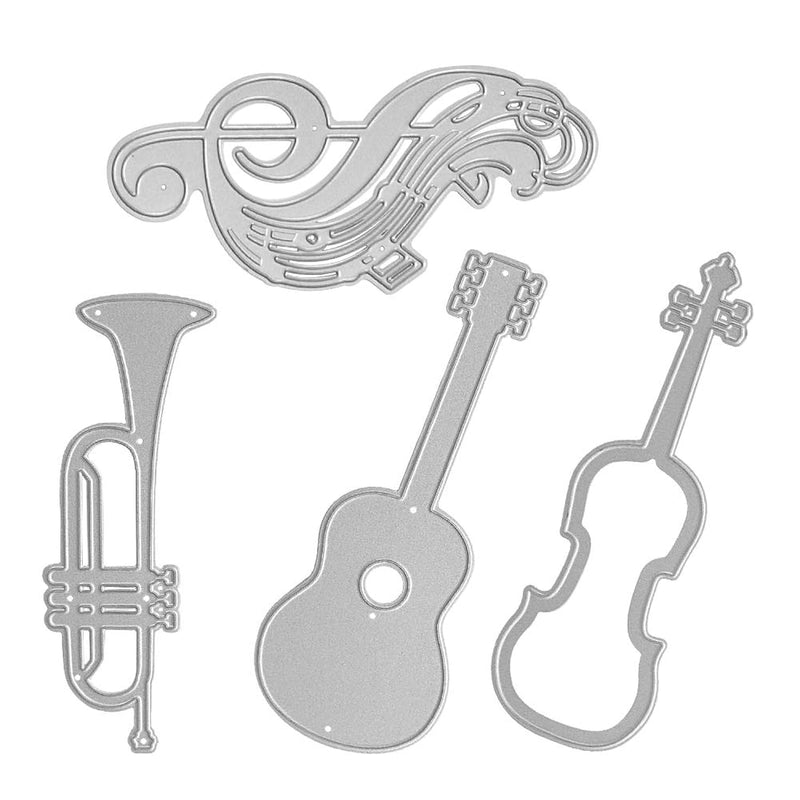 Metal Guitar, Violin, Trumpet Musical Instruments Combination Cutting