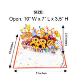 3D Pop Up Happy 88Th Birthday Card – Red Design With Glitter Numbers, Balloons, Cakes & Gifts – Unique Bday Card For Dad, Mom, Husband, Wife, Man Or Woman – 5" X 7"