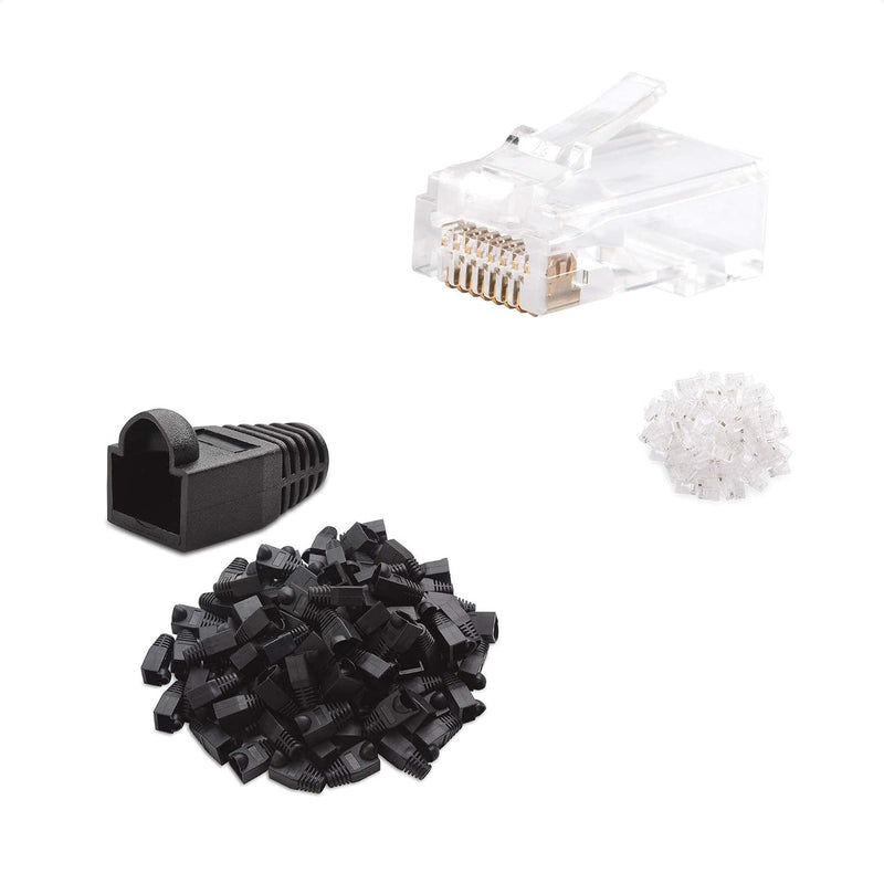 Cable Matters 100-Pack Pass Through RJ45 Modular Plugs for Solid or Stranded U