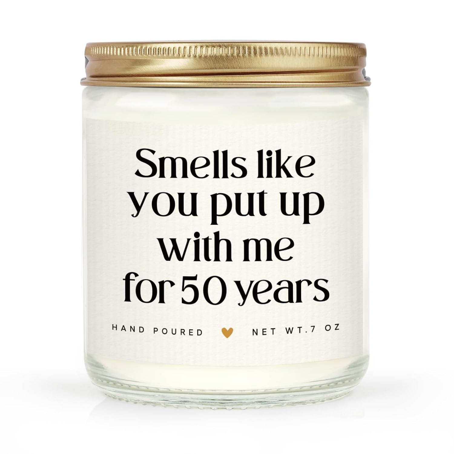 50Th Anniversary Wedding Gifts - Funny 50Th Anniversary Couple Candle, 50 Year Golden Wedding Keepsake Gift For Women Men Him Her Wife Husband Friend Parents, 7Oz