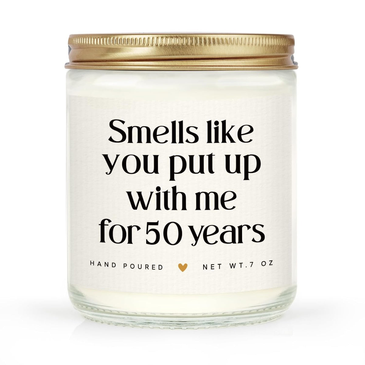 50Th Anniversary Wedding Gifts - Funny 50Th Anniversary Couple Candle, 50 Year Golden Wedding Keepsake Gift For Women Men Him Her Wife Husband Friend Parents, 7Oz