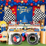 Race Car Party Decor Set: Checkered Balloons & Inflatable Tire Floats