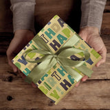 Happy Birthday Green Wrapping Paper For Men Women Boys Girls Kids,Gift Wrap, 20 X 28 Inches Per Sheet (6 Sheets: 23 Sq. Ft. Ttl.) Brown Recycled Kraft Folded Paper For Baby Shower Daddy All Birthday Occasions