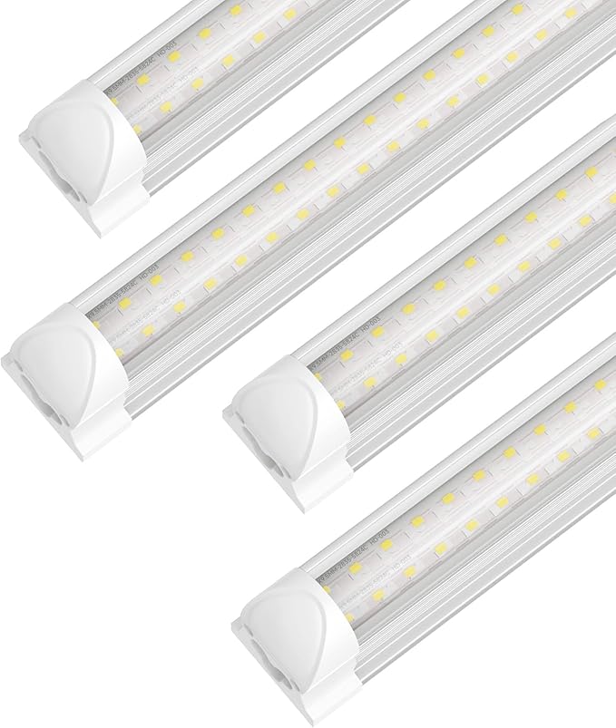 4 Pack 4FT LED Shop Lights 40W 5000LM 5000K Linkable T8 Integrated Fixtures for Garage Workshop