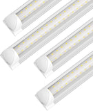 4 Pack 4FT LED Shop Lights 40W 5000LM 5000K Linkable T8 Integrated Fixtures for Garage Workshop