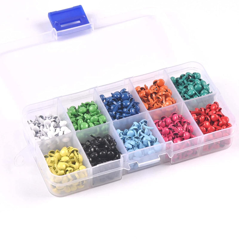 1000Pcs Multicolor Round Mini Brads Scrapbooking Embellishment Paper Fastener