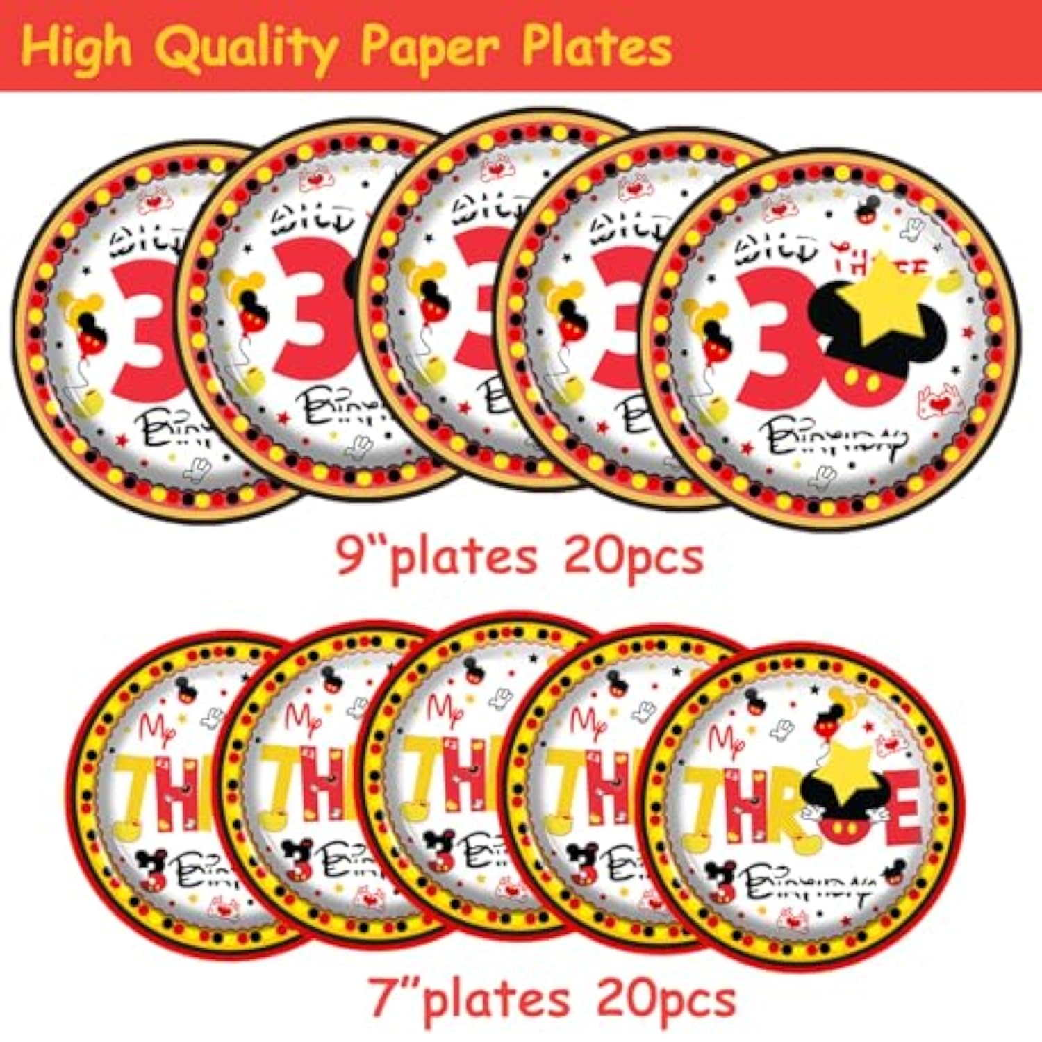 80 Pcs Red Cartoon 3Rd Birthday Party Plates, Young Wild And Three Dessert Plates Napkins Tableware Kit For Boys Three Years Old Birthday Party Decorations - 20 Guests
