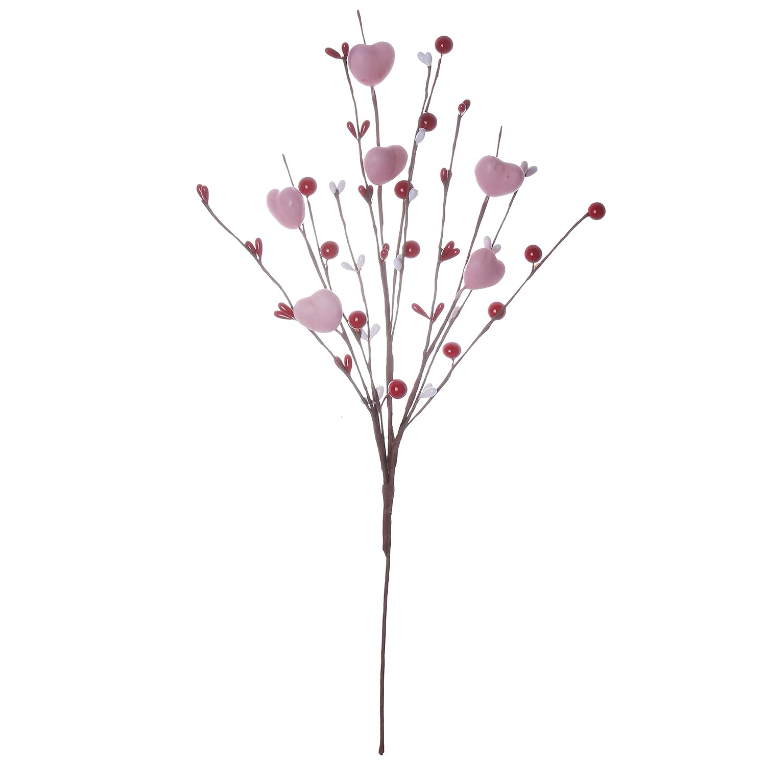 Valentine’S Day Decorations 6 Pack Valentines Day Picks Berry Stems With Pink Hearts For Valentine Decor Anniversary Wedding Decorations (Red/Pink)