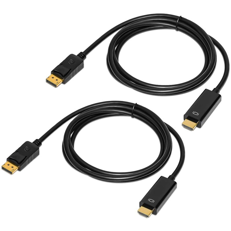 Displayport To Hdmi Cable 6 Feet 2-Pack, Display Port (Dp) To Hdmi Adapter Mal