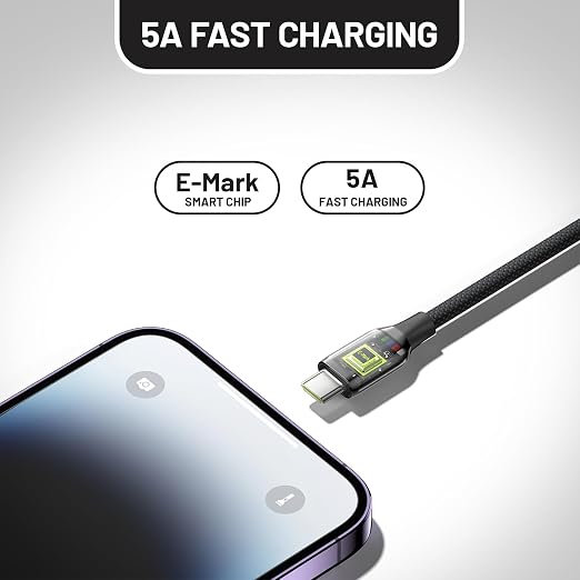 240W USB C to USB C Fast Charging Cable 6FT Braided Charger Cord for iPhone 17 16 15 MacBook iPad Samsung