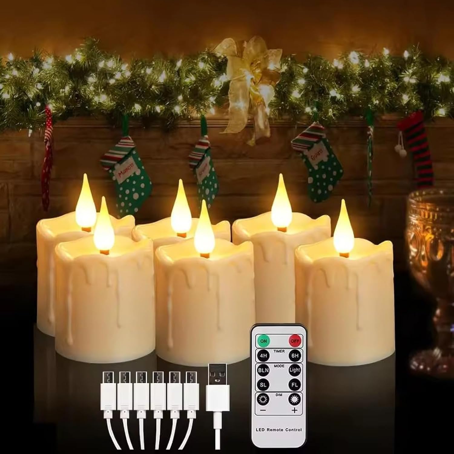Rechargeable Tea Lights Flickering Timer Flameless Candles with Remote, 6pcs LED Tealight Votive Candles for Halloween Xmas Party Home Decor Wedding Table Centerpieces