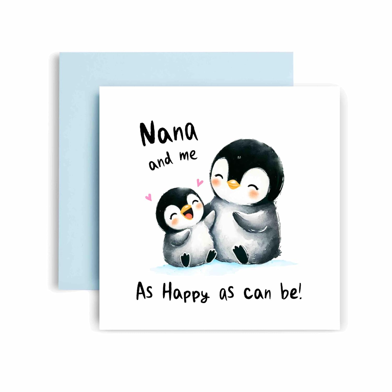 Sweet Nana Happy Birthday Card - Nana And Me As Happy As Can Be - Mother And Me Day Penuin - Gift Card For Her Card For Nana - 14.8Cm (Happy As)