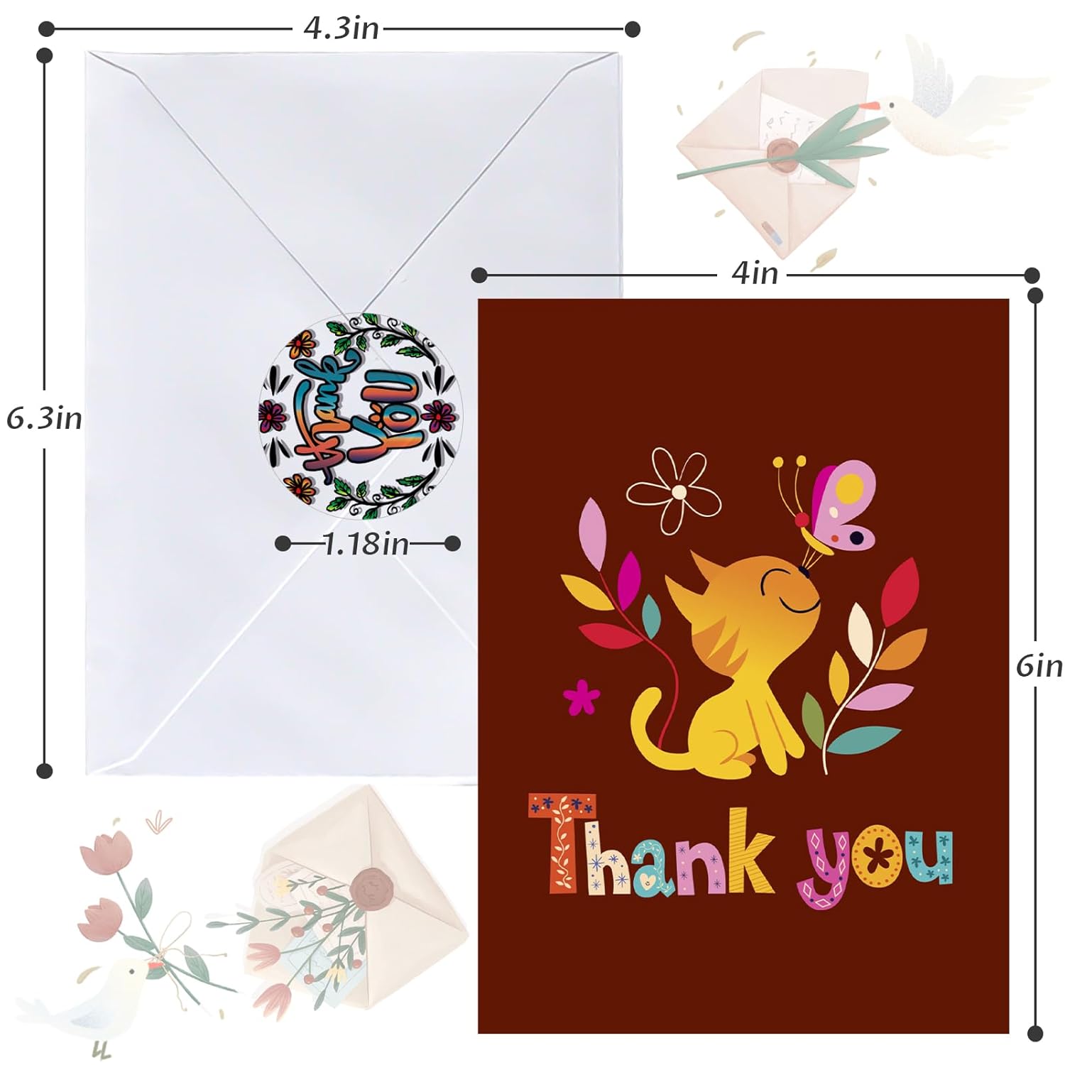 64 Pack All Occasion Cards Assortment Box With Envelopes & Stickers, 4×6 Inch Assorted Blank Greeting Cards For Birthday, Holiday, Love, Anniversary, Thinking Of You, Thank You Cards
