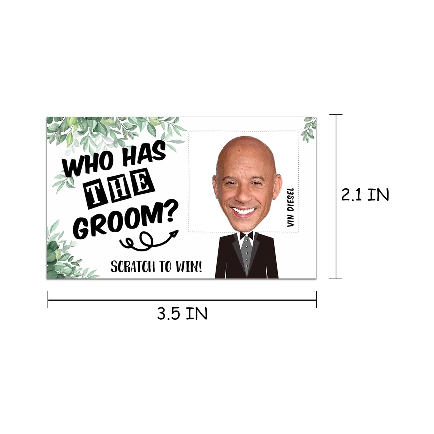Bridal Shower Games - Who Has The Groom Scratch Off Cards - Rustic Greenery Scratch Off Cards & Stickers - Bachelorette Party Game - Girls Night Out Activity - Bride Shower Supplies Decorations - 36 Pcs(D02)