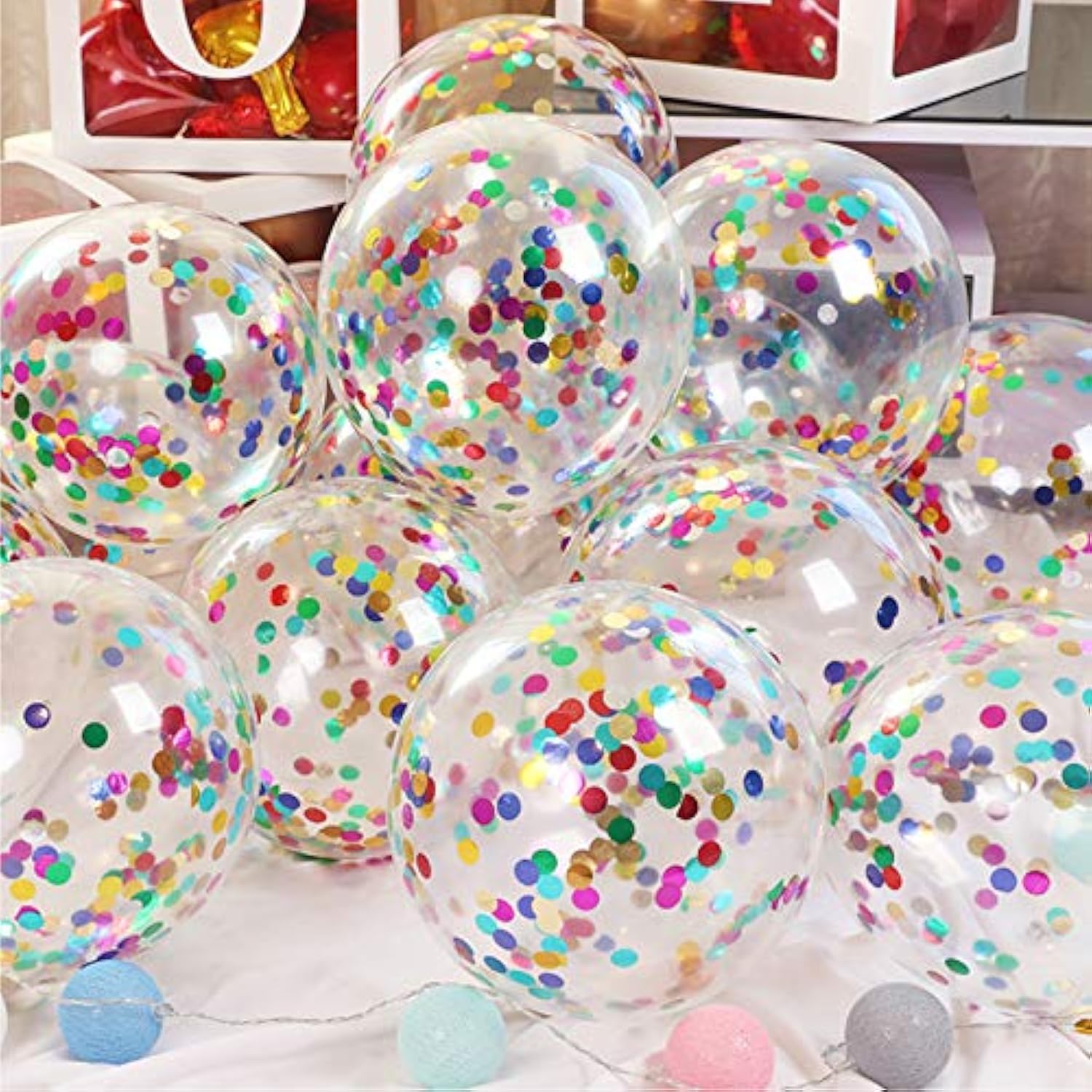 Confetti Balloons: 40-Pack Transparent Party Decorations