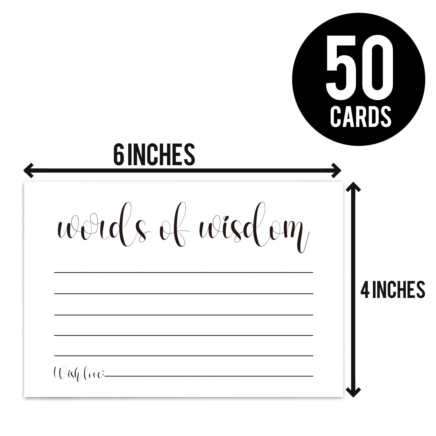 50 Words Of Wisdom Advice Cards, Blank Advice Cards, Guest Book Alternative For Graduation, Bridal Or Baby Shower Party Games, Boy Or Girl Baby Predictions.4" X 6"