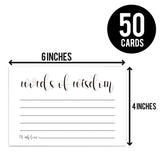 50 Words Of Wisdom Advice Cards, Blank Advice Cards, Guest Book Alternative For Graduation, Bridal Or Baby Shower Party Games, Boy Or Girl Baby Predictions.4" X 6"