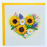 Quilling Cards, Handmade Card, Quilled Cards, Birthday Card For Women, Birthday Card, Mother... Sunflowers And Daisy