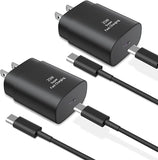 2 Pack 25W USB C Fast Charger with 6FT Cable for Samsung Galaxy Pixel iPhone