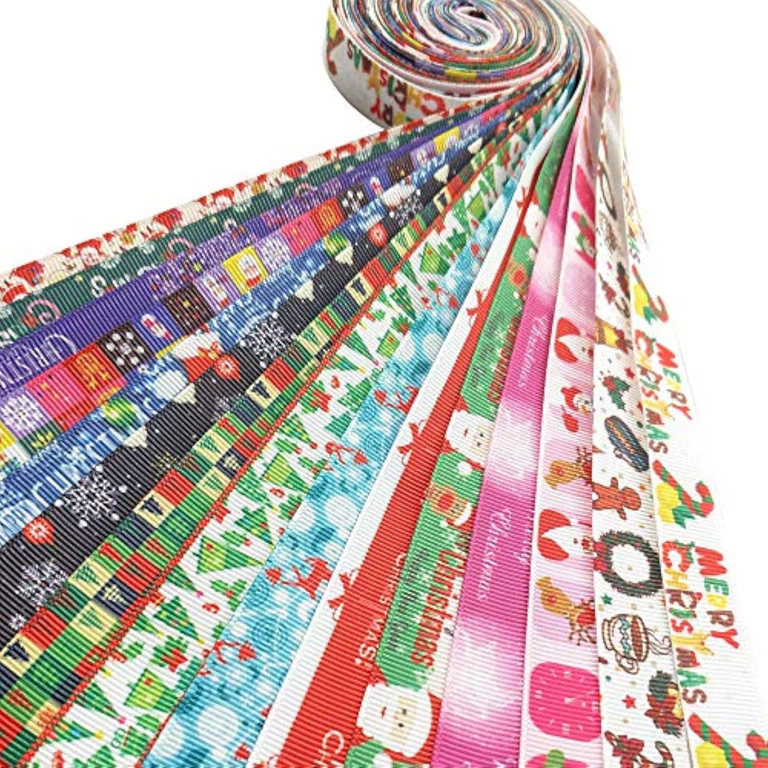 Assorted 15 Yards 5/8" (15Mm) Merry Christmas Grosgrain Ribbon Snowman