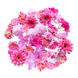 36Pcs Artificial Flower Heads Silk Faux Flower Head For Crafting Project Birthday Cake Blossom Garland Bouquets For Wedding Party Baby Shower Home Decoration (36, Pink)