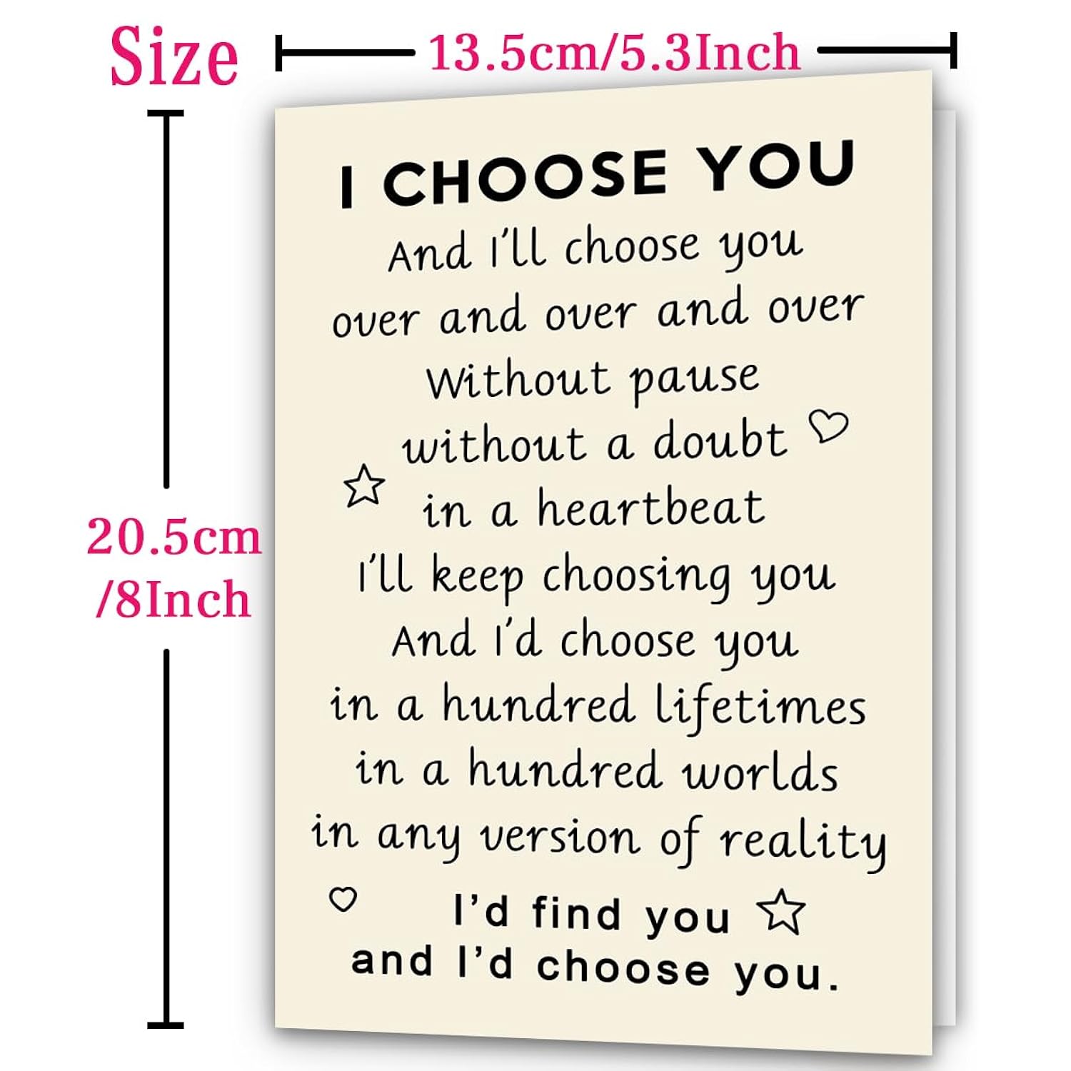 “I Choose You ”Valentines Day Card For Him Her, Romantic Valentines Day Gifts For Husband Wife Boyfriend Girlfriend