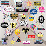 13th Birthday Hanging Swirls – 28pcs Fun Party Decorations & Favors for Teens’ Big Day