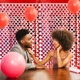 Heart Tinsel Curtains Heart Decorations Red Love Streamers For Valentines Party Decorations Backdrop For Engagement Wedding Theme Birthday Props 2Pcs