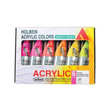 Holbein Heavy Body Artist Acrylic Luminous Set of 6, 60ml Paints