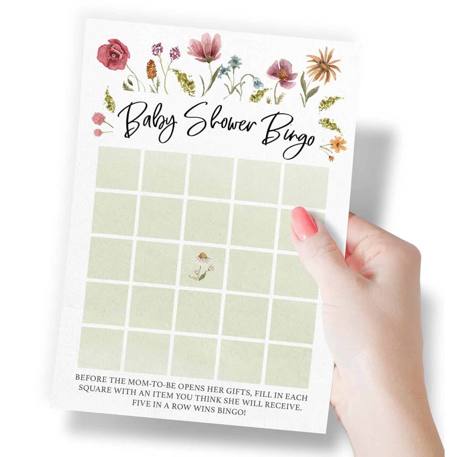Baby Shower Games For Girl – 4 Games And Activities For 30 Guests, Includes Bingo, Price Is Right, Mommy Or Daddy Trivia, And Storybook Title Guessing, Wildflower Baby In Bloom Design