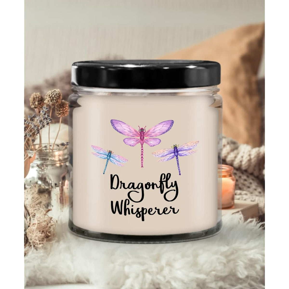 Dragonfly Whisperer - Soy Wax Candle - Hand Poured Novelty Candle