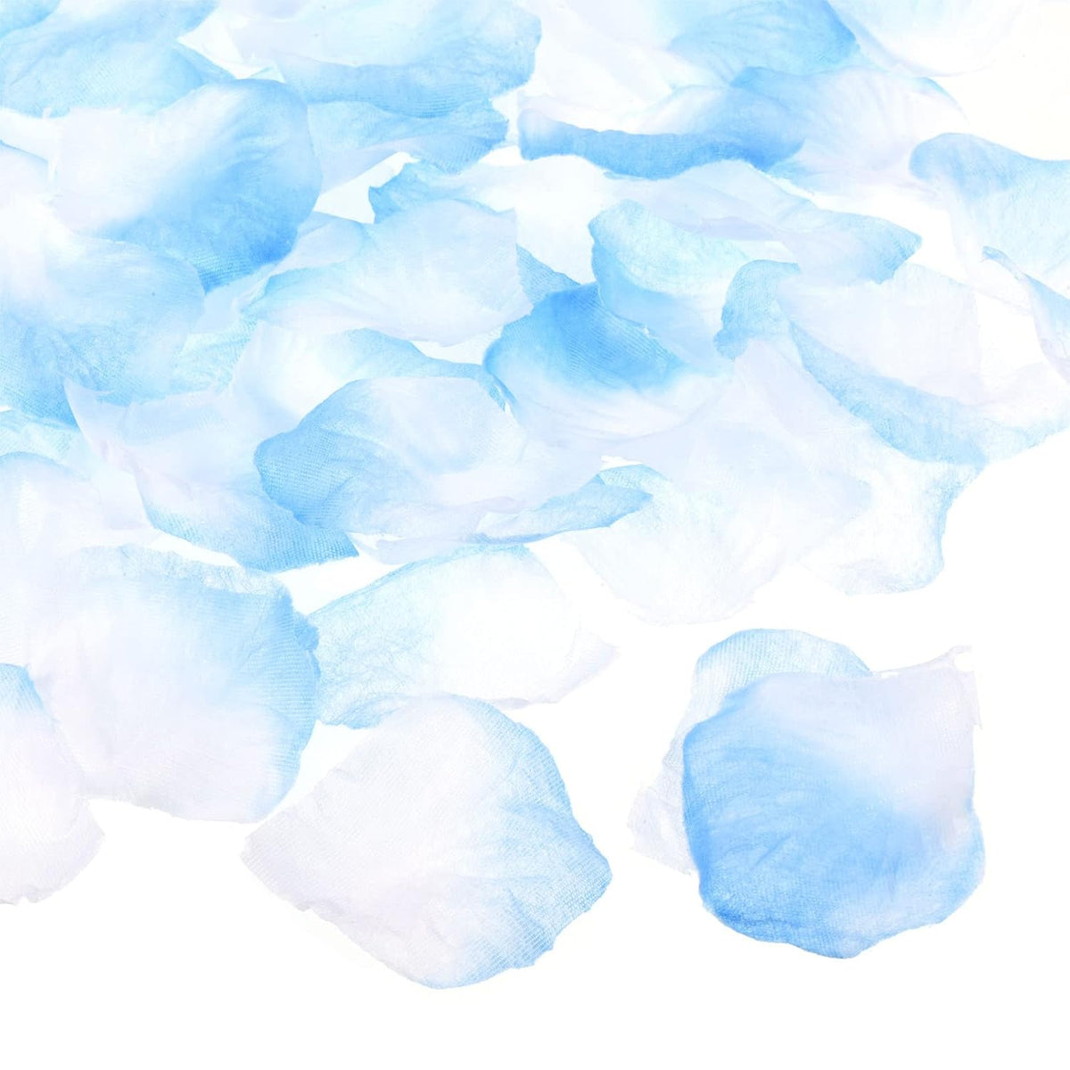 Artificial Rose Petals, 1200Pcs Fake Flowers Silk Petal Decoration Supplies For Romantic Night Wedding Party Event Decor, Light Blue White